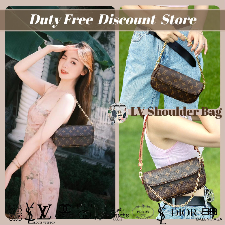 Tas Bahu Louis Vuitton Ivy Wallet On Chain (Tas Bahu Wanita / Tas Tangan / Tas Bahu Silang) 100% Asl