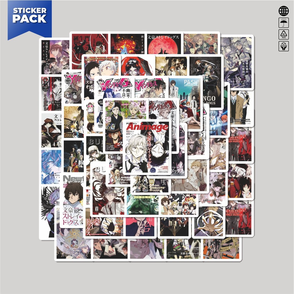 

[100PCS]Stiker Pack Stiker Mang Bungo Stray Dogs Series 2 Aesthetic Vinyl Anti Air Dekorasi Sticker Laptop Buku Journal Koper Helm Casing HP Gitar Helm Skateboard