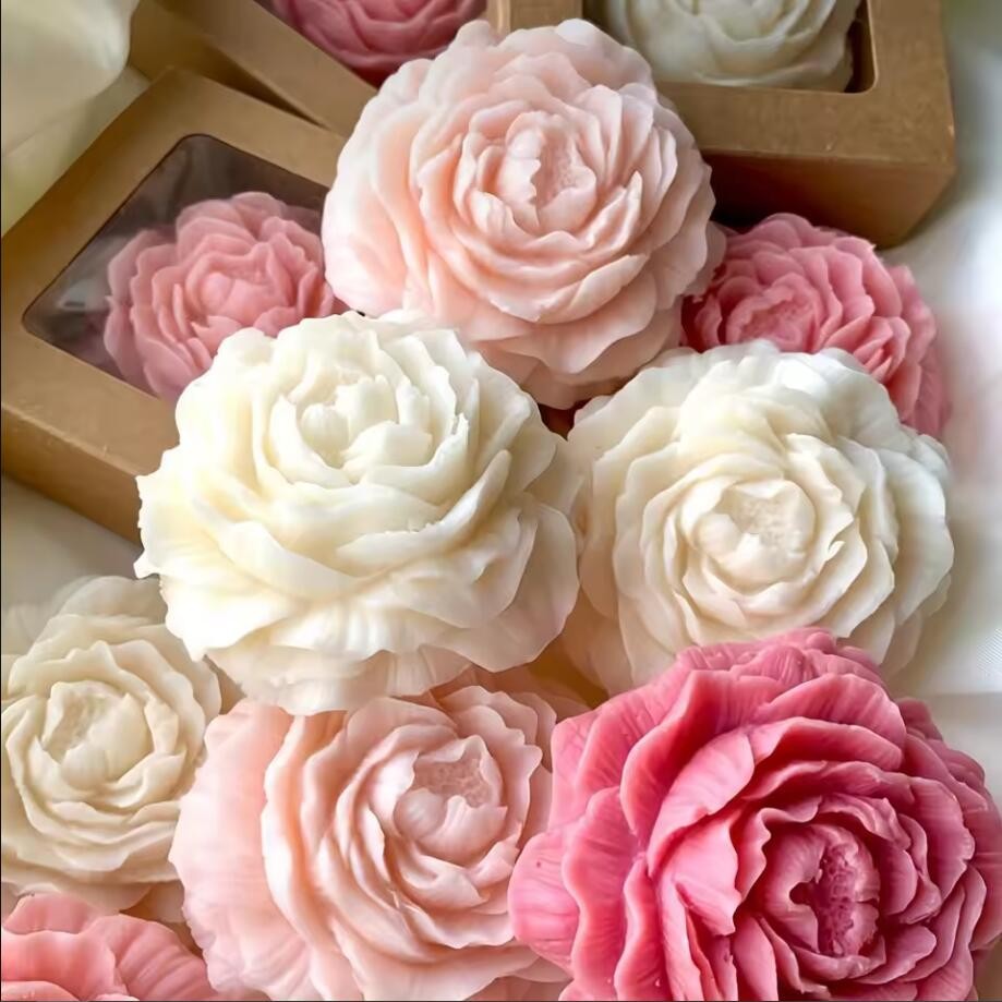 

3D Peony Candle Silicone Mold DIY Relief Flower Soap Resin Plaster Mould Home Decor Chocolate Cake Ice Baking Making Tool Gifts