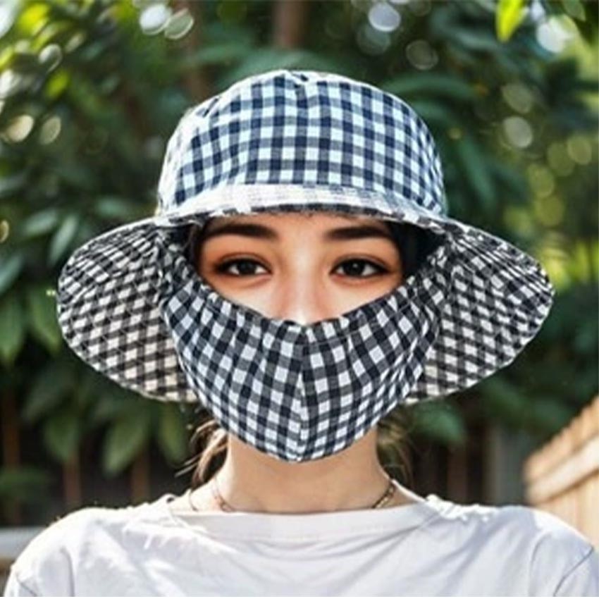 Topi Masker Anti Matahari Wanita Fashion /Topi Kebun/Topi Petani Anti Panas/Topi/Topi Kebun Anti