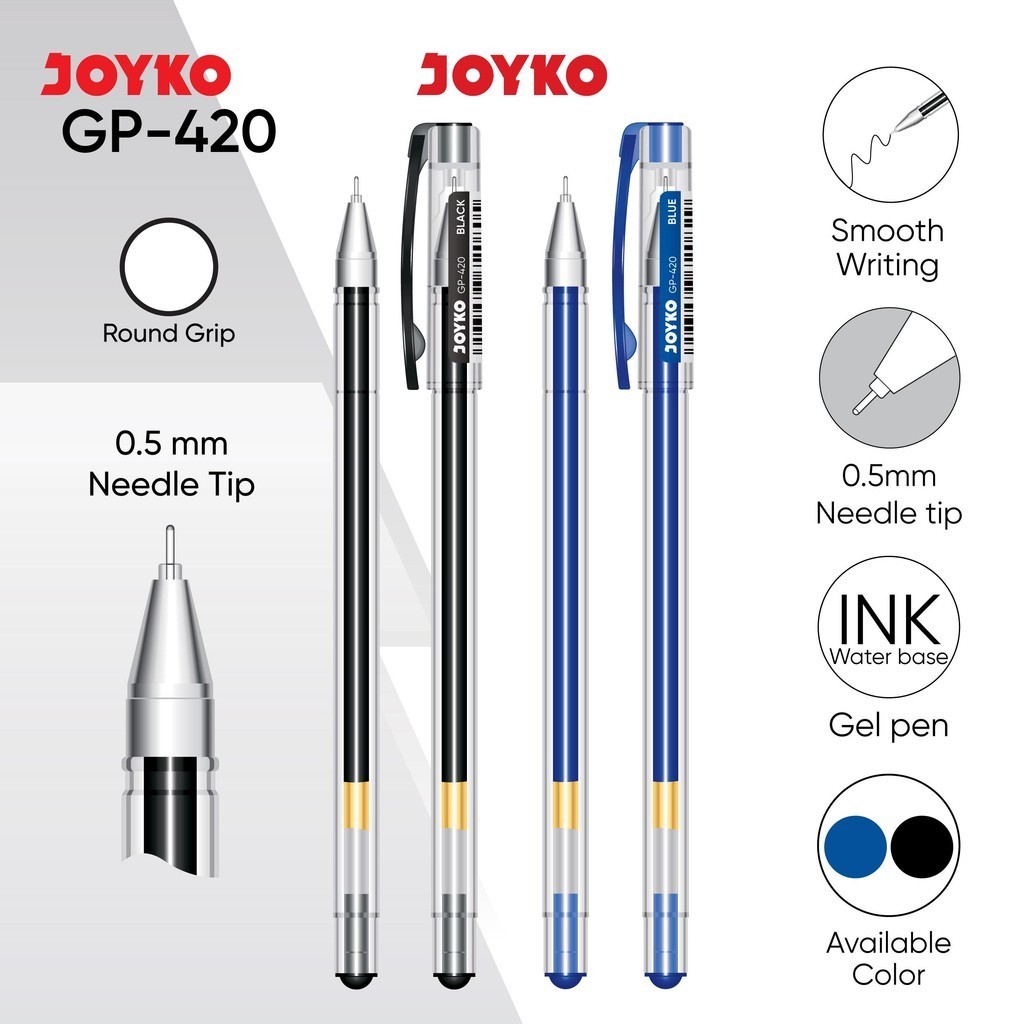 

Gel Pen GP-420 0.5 mm JOYKO Pulpen Pena