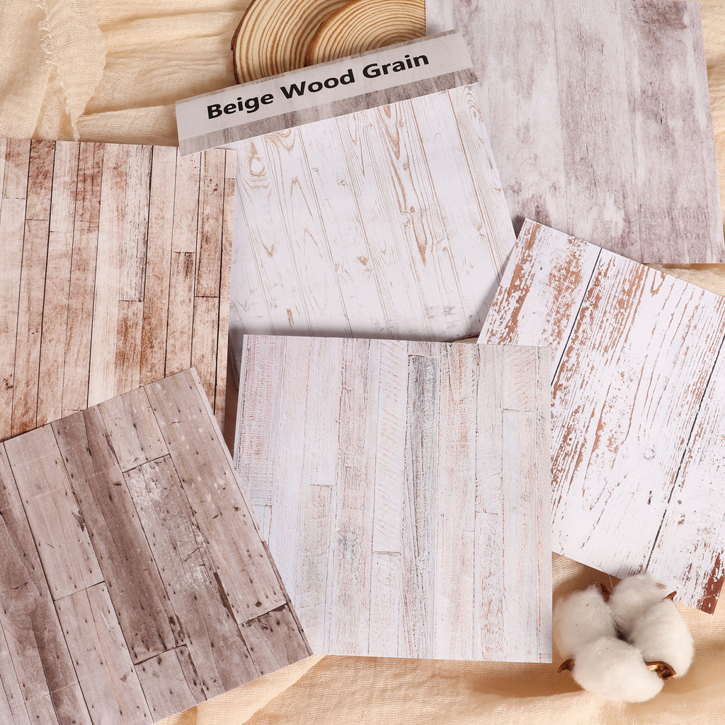

24sheets paper and 4 sheets sticker White Wooden Texture Scrapbook Background Paper Pad, for Arts Crafts, Scrapbooking Supplies