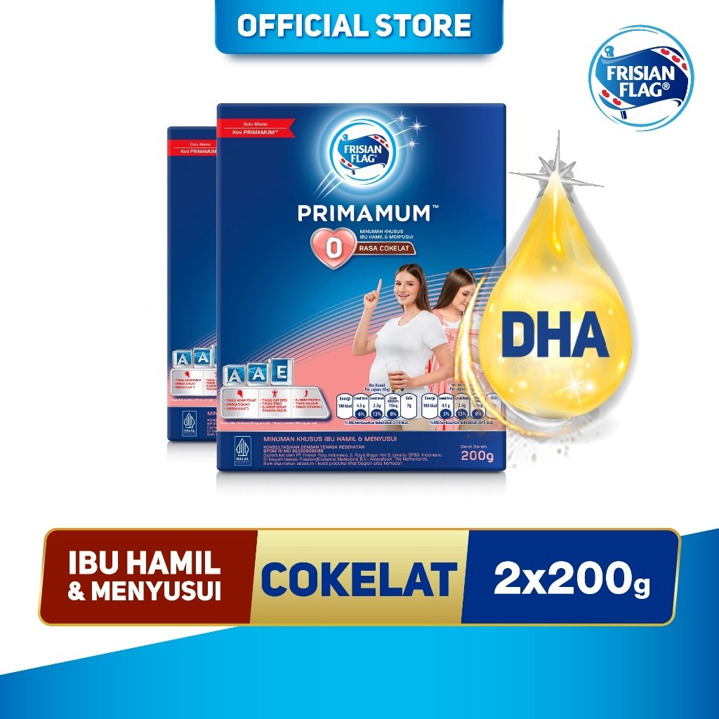 Frisian Flag Primamum Mama Chocolate 200 gr - Susu Ibu Hamil dan Menyusui - 2 pcs
