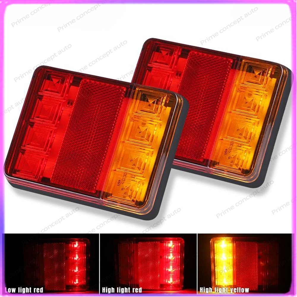 Stop Lamp Truk 12V/24V Lampu belakang LED Truk 8LED UNIVERSAL 12V