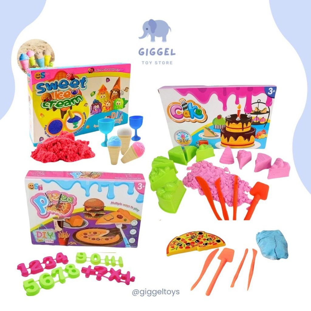 [ Giggel ] Mainan Anak Pasir Bentuk Ice Cream / Magic Sand Sweet Ice Cream