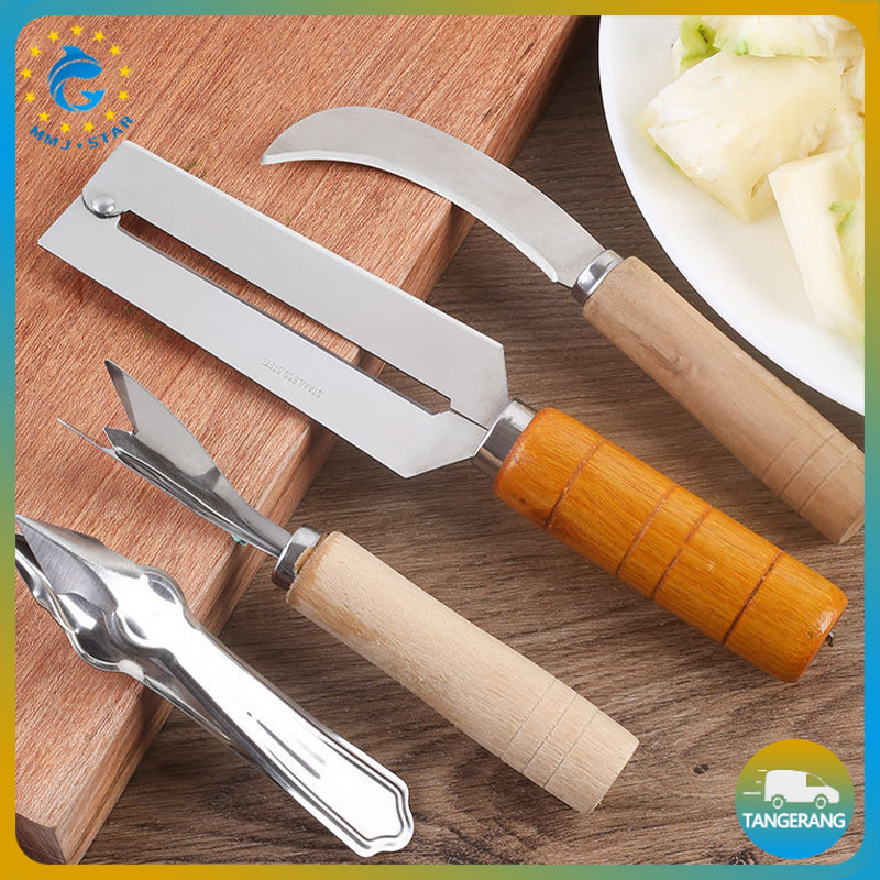Set 4pcs Alat Pengupas Nanas Profesional Pisau Khusus Biji Kulit Nanas