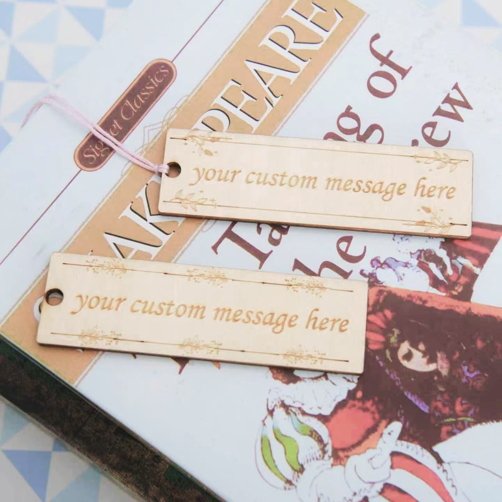 

Custom Wooden Bookmark - Personalized Laser Engraved Book Tag - Handmade Reading Gift