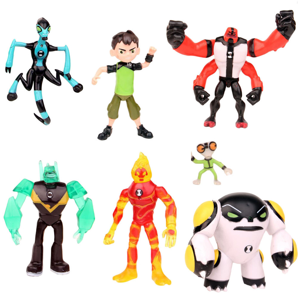 1 Pcs Cartoon Ben 10 Omnitrix Alien Force Action Figures Grey Matter Four Arms Diamondhead PVC Model