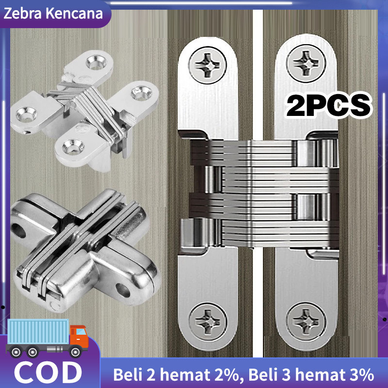 2pcs Engsel Tanam/Engsel Pintu Tersembunyi/Engsel Concealed Cross/Engsel Lipat Tanam