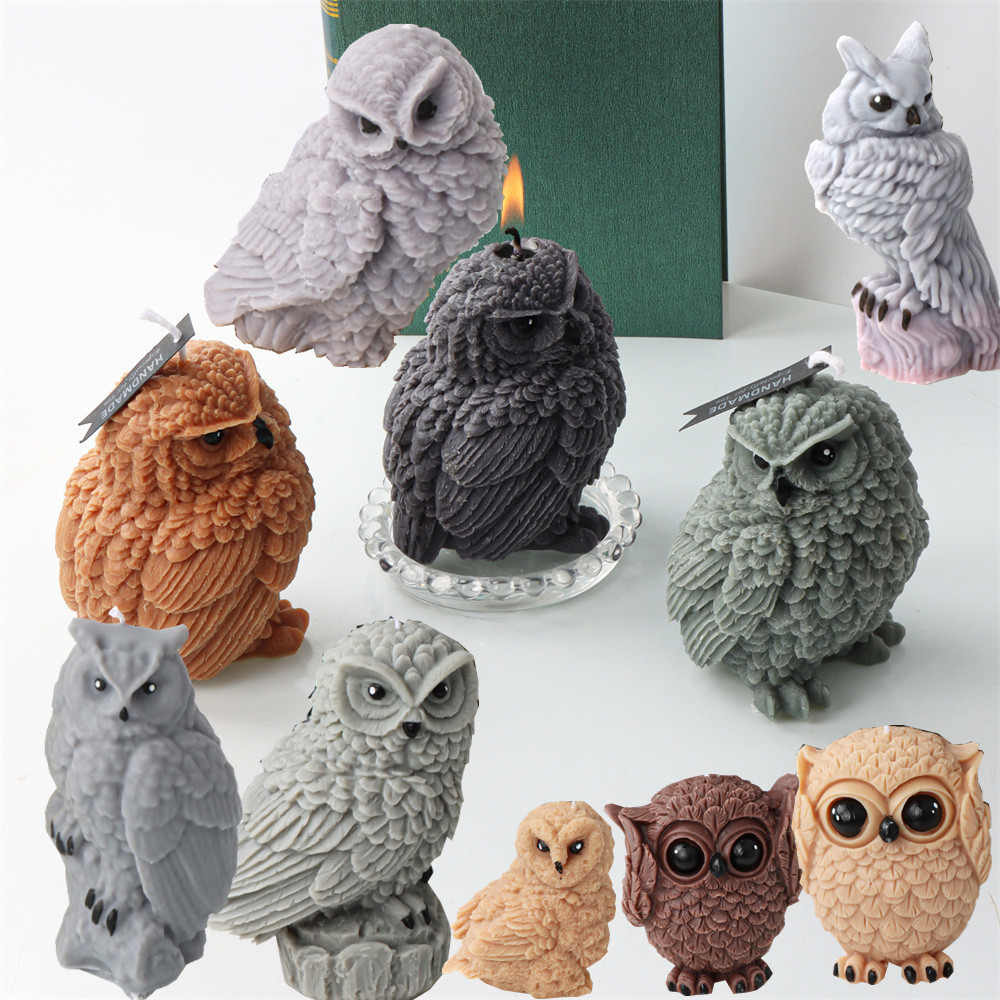 

3D Owl Silicone Candle Mold Diy Cute Little Animal Candle Making Supplies Handmade Soap Plaster Craft Resin Mold Home Decor Gift