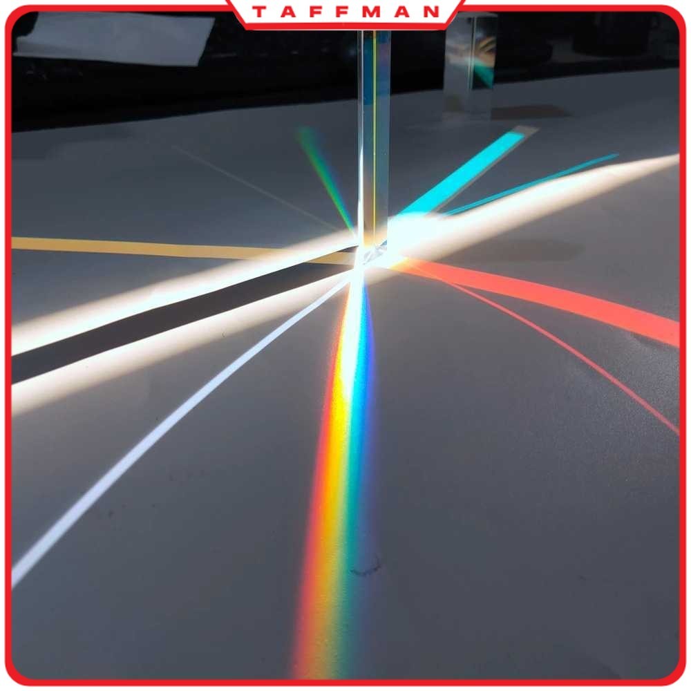 TM - Kaca Optik Sudut Kanan Prisma Segitiga Pelangi Rainbow 87mm - K9OG