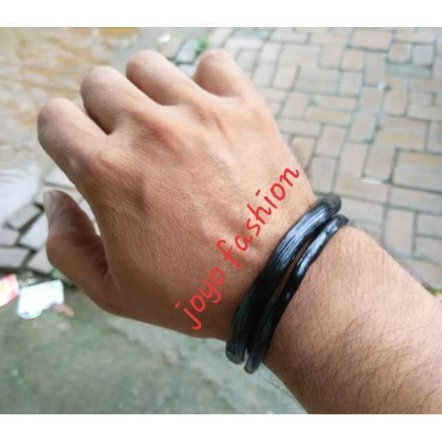 GELANG PRIA KESEHATAN AKAR BAHAR HITAM MINIMALIS