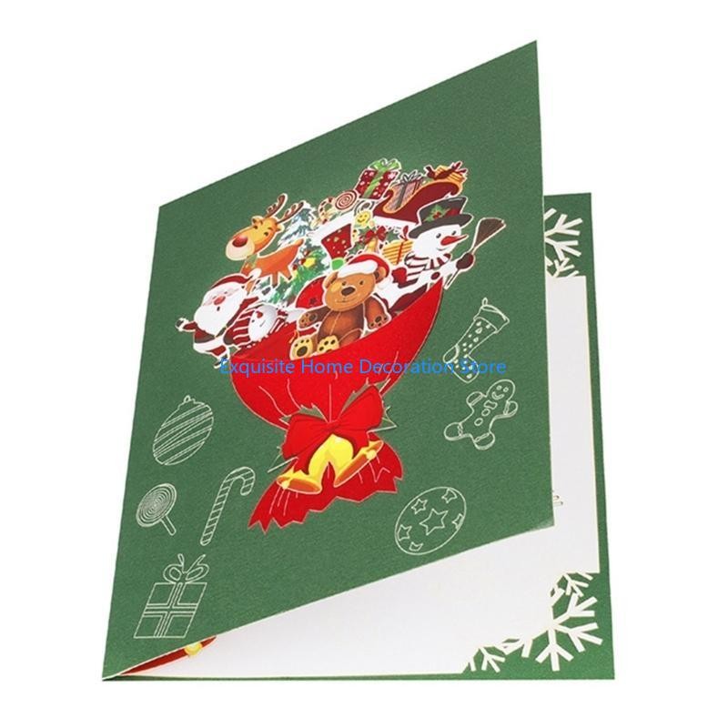 

L5BF 3D Dolls Bouquet Popup Card for Office Decoration Gifts Postcard with Envelope