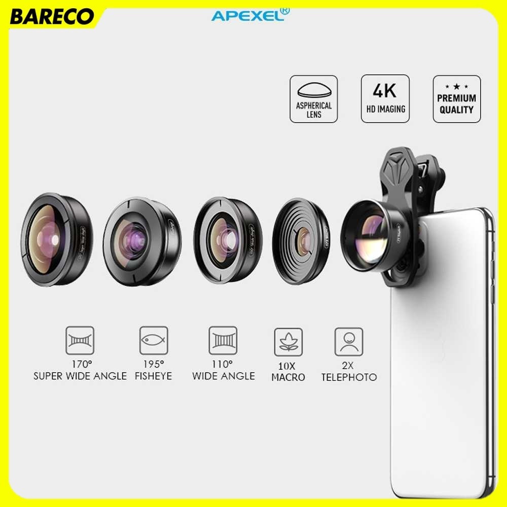 APEXEL Lensa Kamera Smartphone Universal Clip 5 in 1 Lens - APL-HB5
