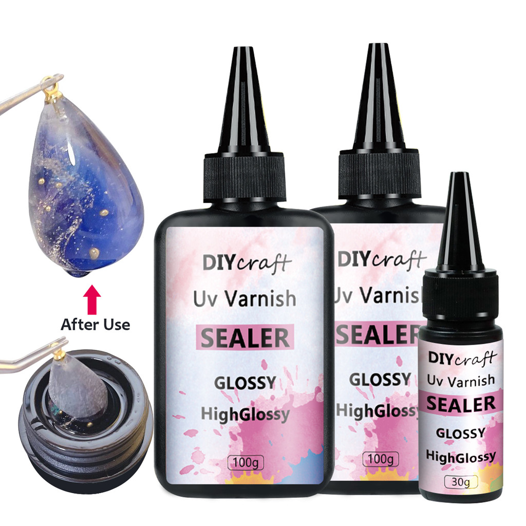 

Hight Glossy Acrylic Art Varnish 100g, Clear Sealant Finish for UV Resin Protect Against Dust,Dirt and Scratches