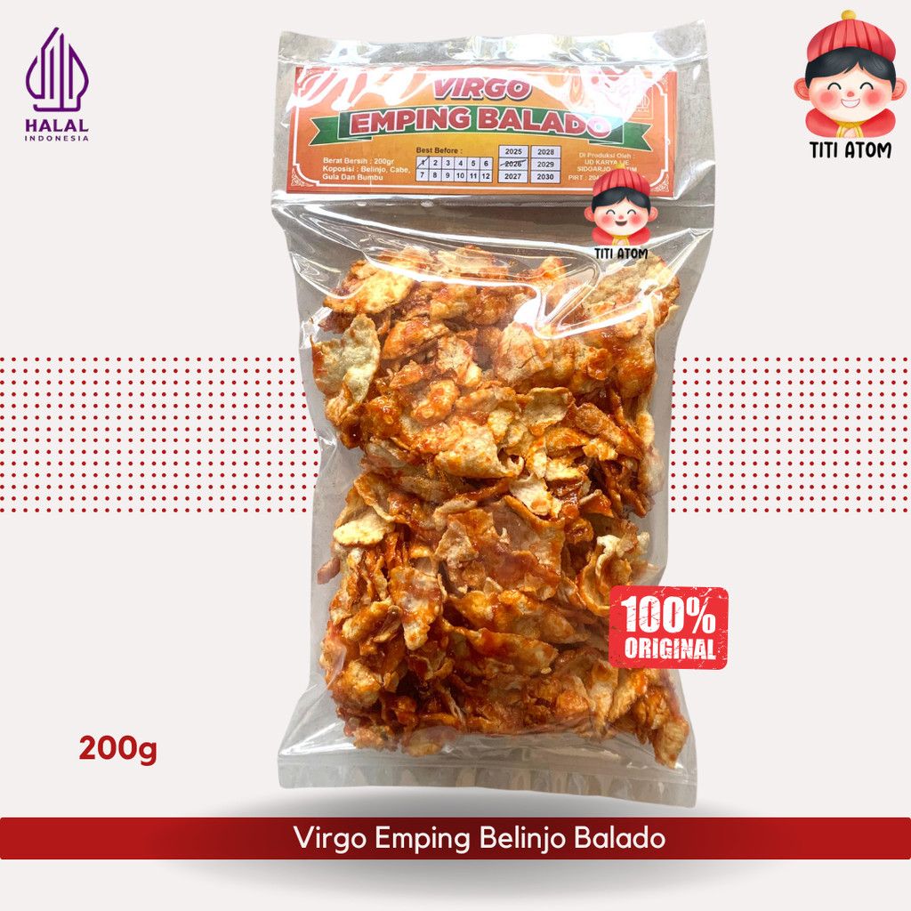 

Virgo Keripik Emping Belinjo Melinjo Balado Manis Pedas 200g