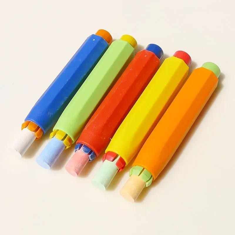 

5PCS Non-toxic Chalk Holder Clip Colourful Chalk Holders Clean for Teachers Writing Children Drawing Board Accessories