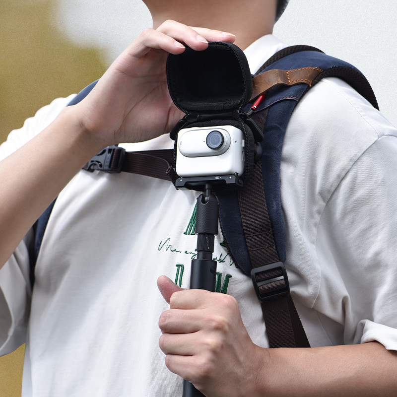 

BRDRC Mini Storage Bag for Insta360 GO 3/GO 3S Small Carrying Case Travel Portable Bag with Carabiner Action Camera Accessory