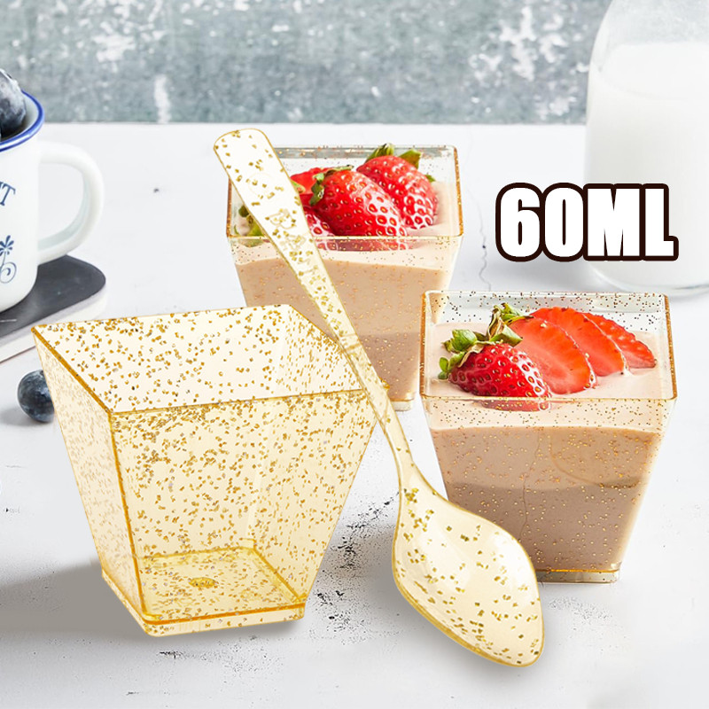 【New Arrivals】10pcs cup + tutup jelly puding dessert Cup Arkilik puding jelly cup mika cup dessert p