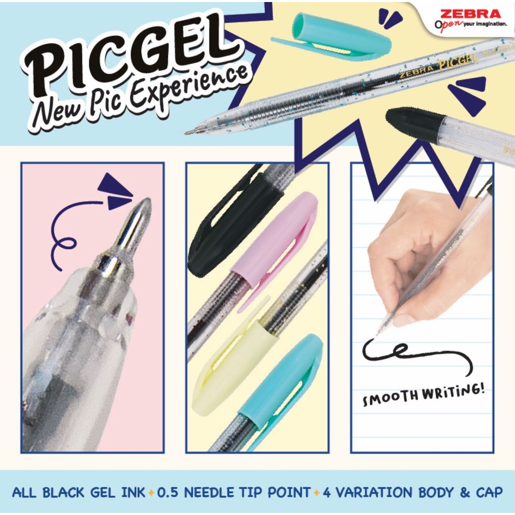 

ZEBRA PICGEL BALLPOINT 0.5 MM HITAM PCS