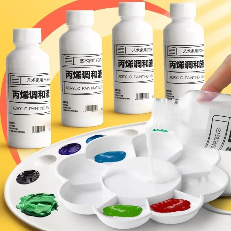 

100ML Acrylic Paint Special Blend Liquid Water Powder Diluent Acrylic Pigment Dilute Chroma Medium Art Supplies