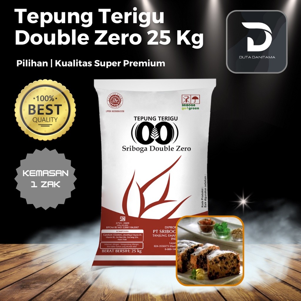 

Tepung Terigu Sriboga Double Zero 1 sak (25 kg)