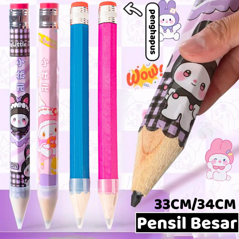 

Pensil Jumbo Kreatif Pensil Kartun Lucu Pensil Besar Anak Hadiah- 34cm/33cm
