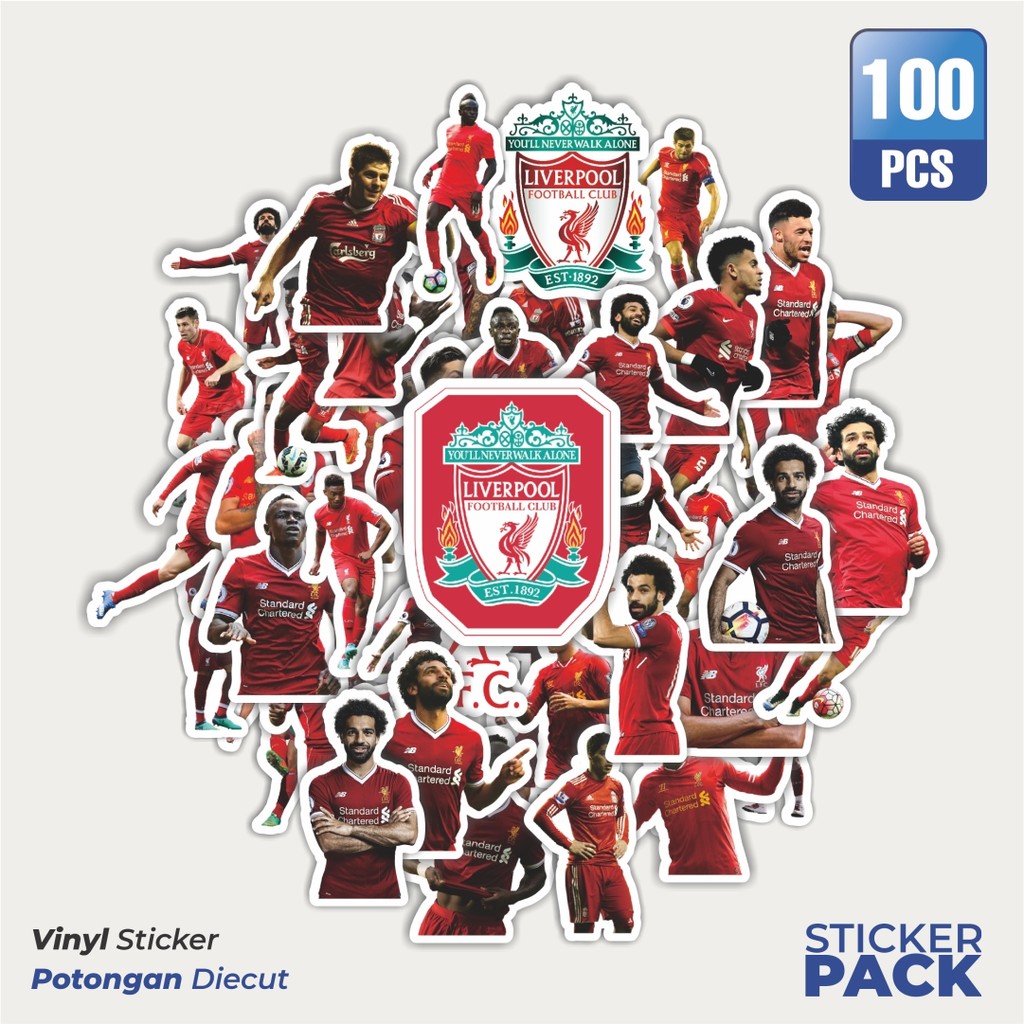 

Super Hemat! 100 PCS Stiker Footba Series Liverpoo FC Dekorasi Lucu Kreatif untuk Notebook, Skateboard, HP