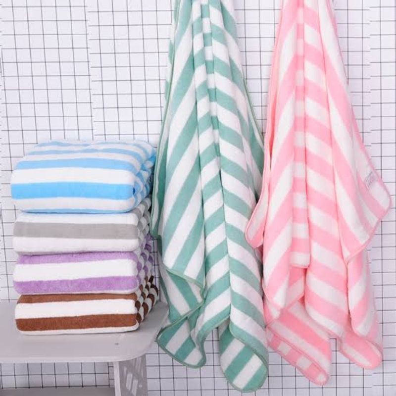 *HANDUK MANDI TOWEL ZIGZAG SALUR DEWASA MICROFIBER SUPER LEMBUT