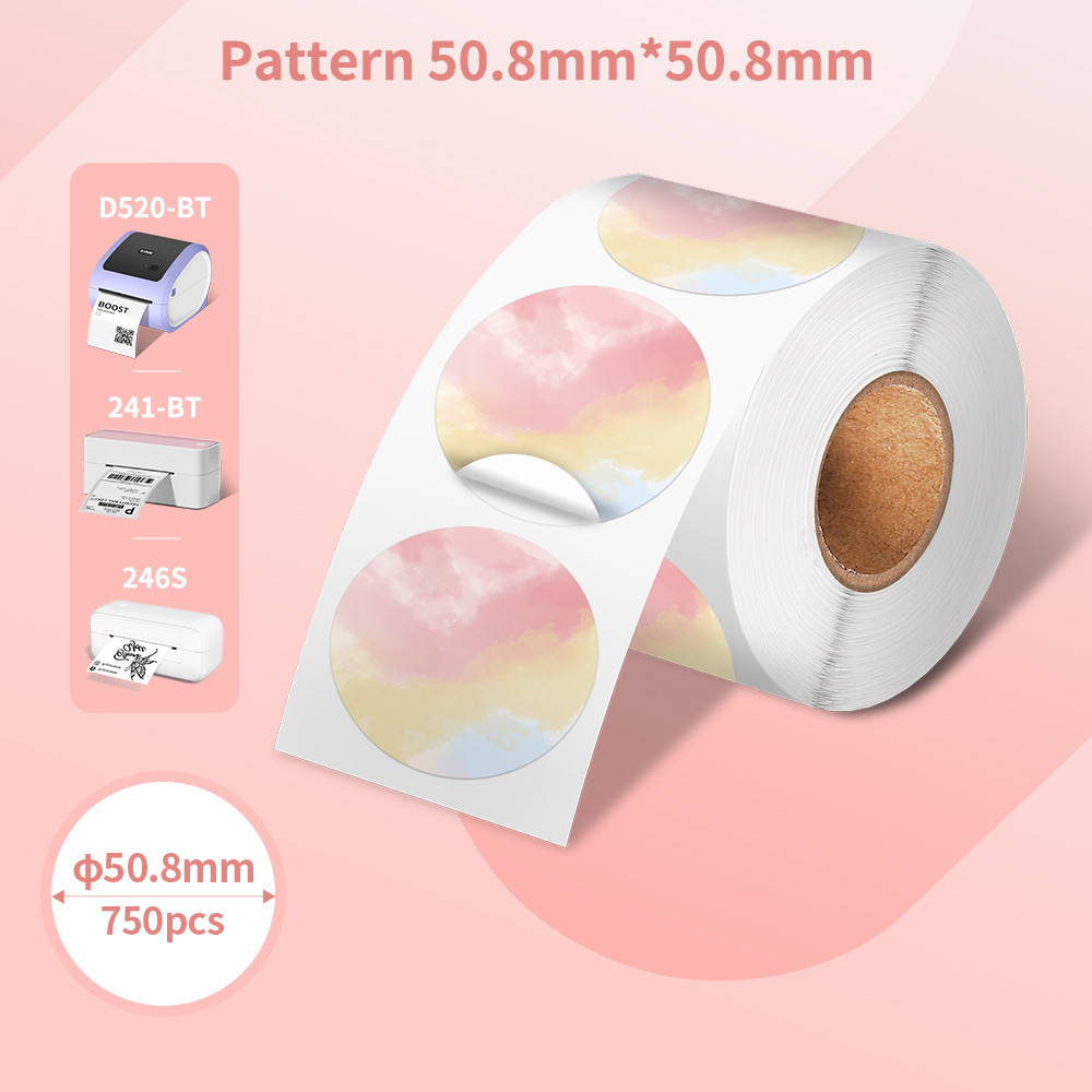 

Phomemo PM-241BT Shipping Label Printer Label Sticker Round Label Square Label Rainbow Color DIY Logo Design Small Business
