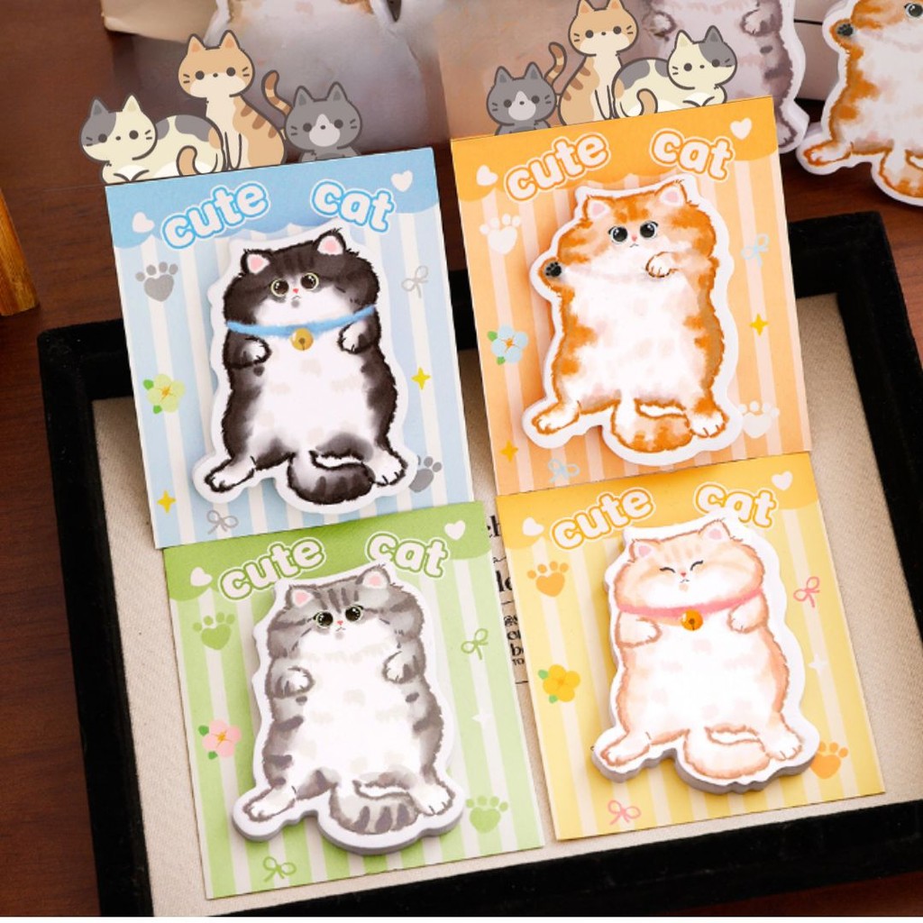 

TERVAFORITE STICKY NOTES KARAKTER KUCING LUCU DAN MENGGEMASKAN / POST-IT KITTEN CUTE / MEMO STIK MODEL BARU