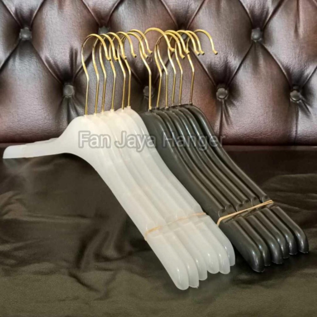 Hanger Baju 151 Model Baru Kawat Gold ( 1 Lusin ) - Hitam