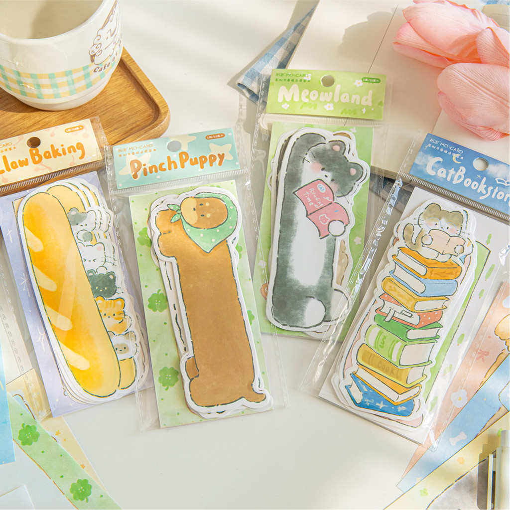 

50 Pcs/set Kawaii Kitten and Puppy Memo Pads Cute Cartoon Non-Sticky Message-Leaving Notes Journal Decoration Material Papers