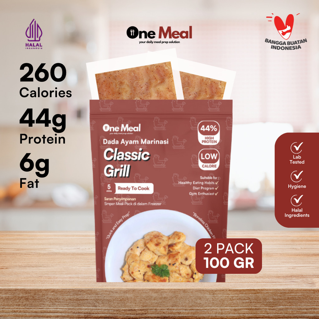 

One Meal Lauk Dada Ayam Fillet Marinasi | Classic Grill (44g Protein) Makanan Sehat dan Diet