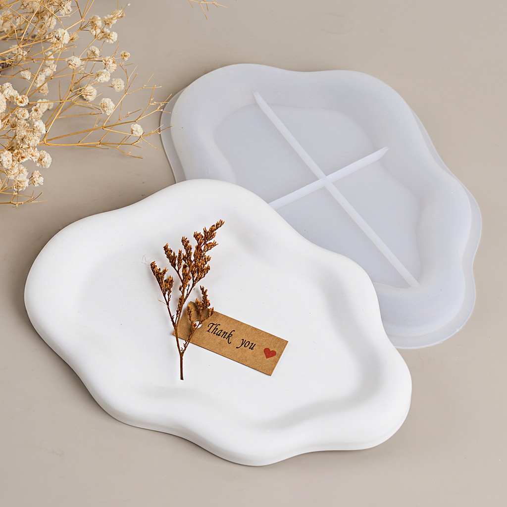

Irregular Cloud Tray Silicone Mold DIY Handmade Coffer Cup Base Accessories Storage Board Plaster Concrete Resin Mold Home Decor