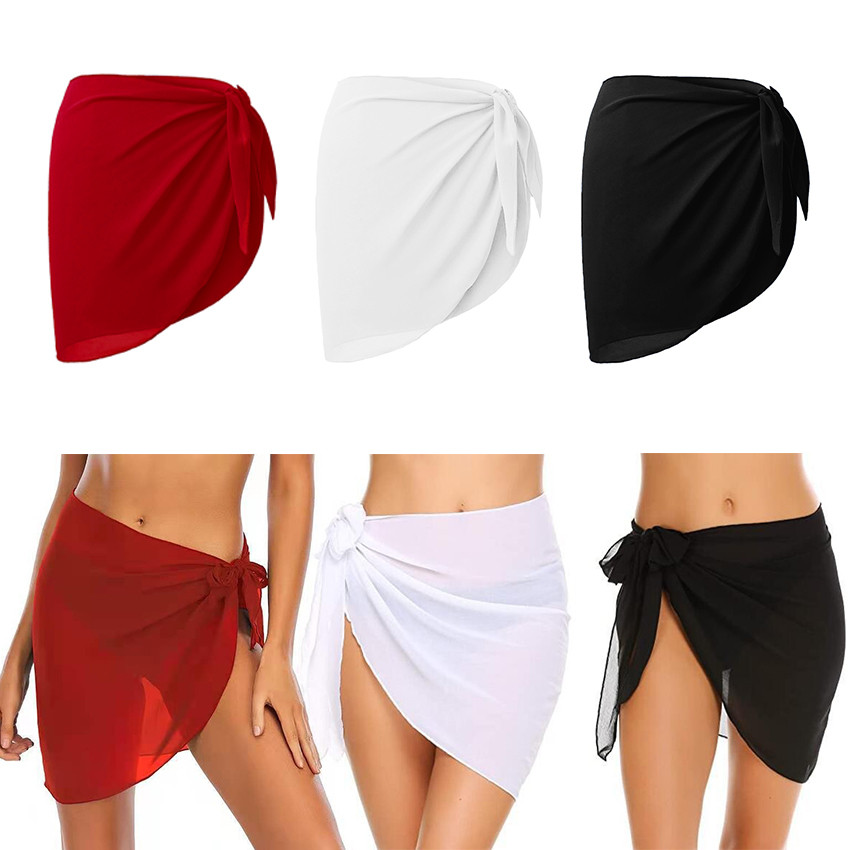 Rok Pantai Wanita Pendek Cover Up Skirt Outer Beachwear Sarung Bikini Rok Luaran Rok Belly Dance