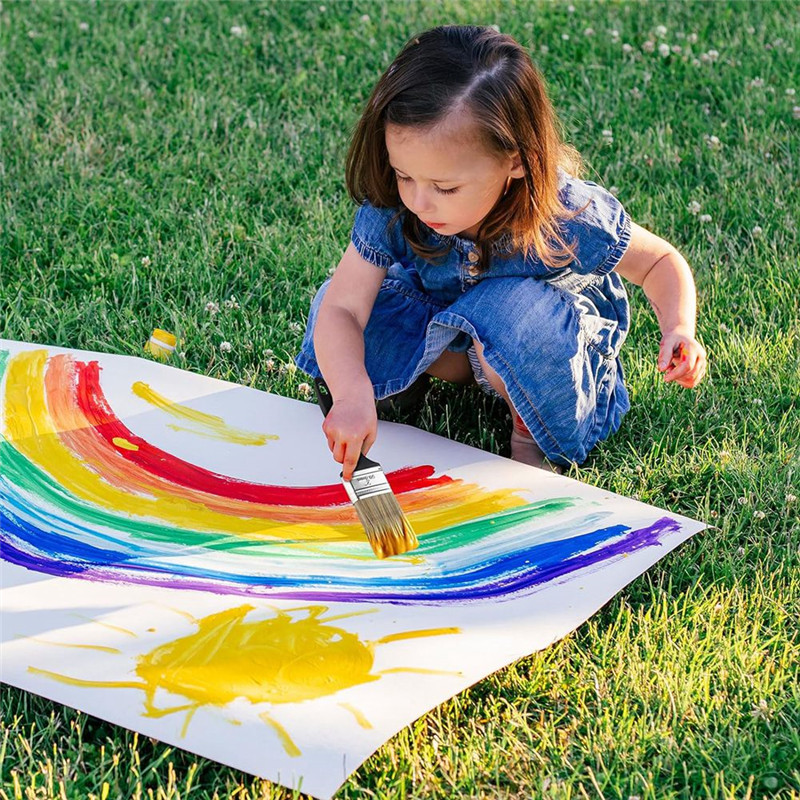 

AT44-10 Pieces 2 Inch Paint Brush,Flat Paint Brushes Professional Paint Tools With Treated Plastic Handle For DIY Paint