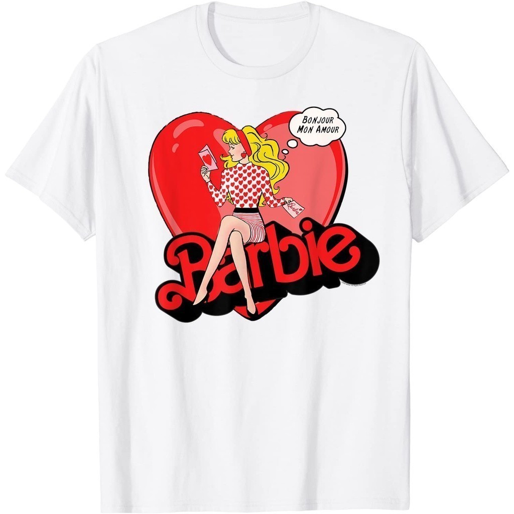 Baju Kaos Dewasa Barbie Valentines Bonjour Mon Amour