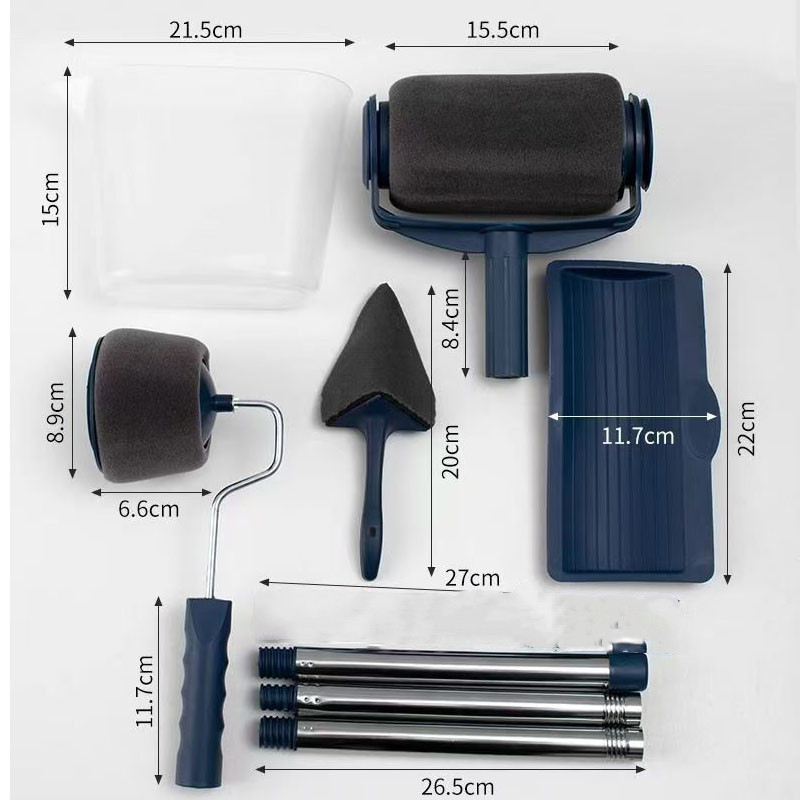 

6-piece wall painting artifact roller brush telescopic rod brush household paint roller brush paint brush coating no dead corner