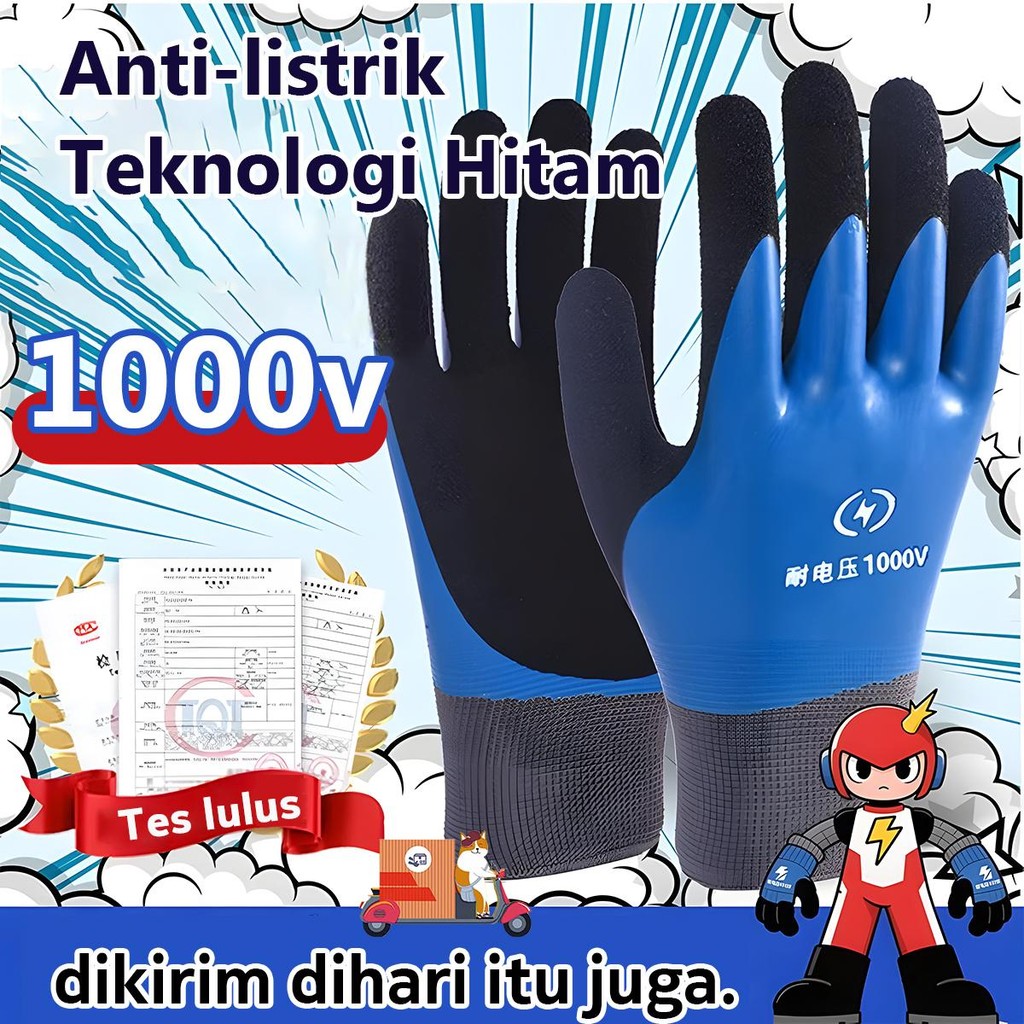 Sarung Tangan Listrik Anti Setrum 1KV SARUNG TANGAN LAS KULIT ASLI GOLDEN TOUCH GOSAVE 16 INCH Sarun