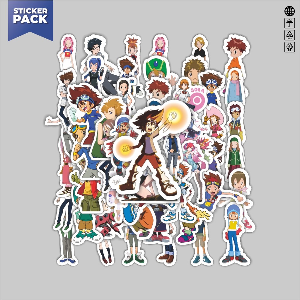 

[100PCS]Stiker Pack Stiker Anime Series Digimon Character Mix 1 Aesthetic Vinyl Anti Air Dekorasi Sticker Laptop Buku Journal Koper Helm Casing HP Gitar Helm Skateboard