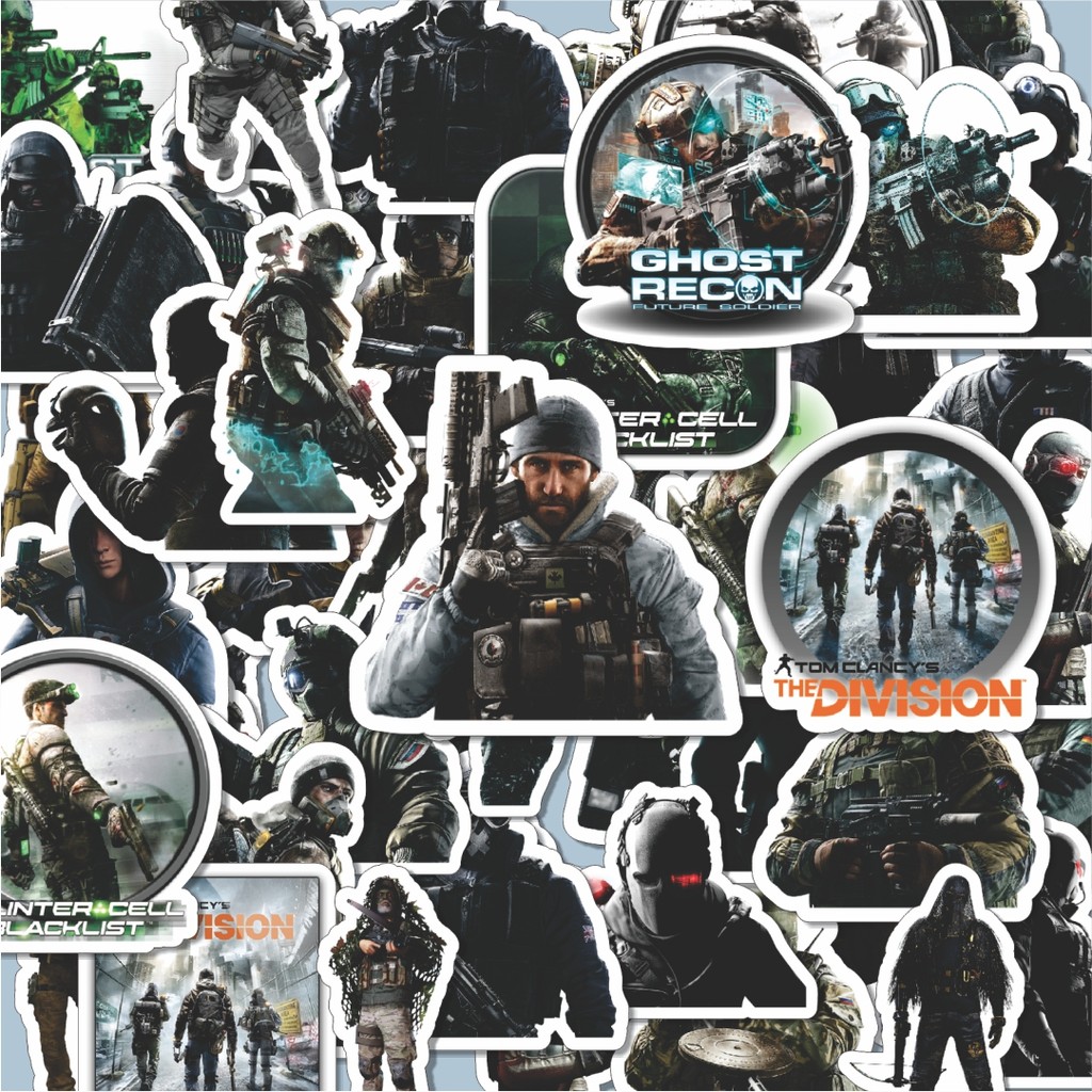

100PCS Lucu Stiker Game Series Tom Clancy's Game Mix Stiker Aesthetic Stiker Anti Air Stikers Berperekat Waterproof sticker decal buat Motor Helm Buku Journal Koper Casing HP Laptop Botol Minum Hadiah anak