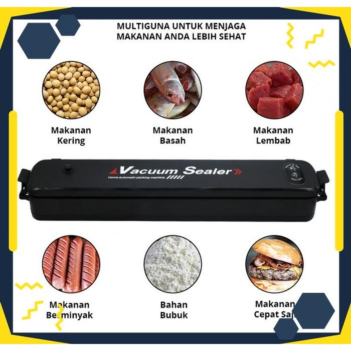 Vacuum Sealer Portable / Mesin Pengemas Plastik Makanan Otomatis