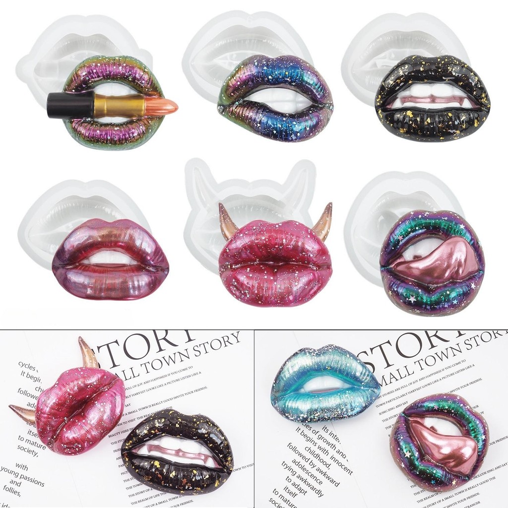

DIY Crystal Epoxy Resin Mold Lip Decoration Silicone Mold