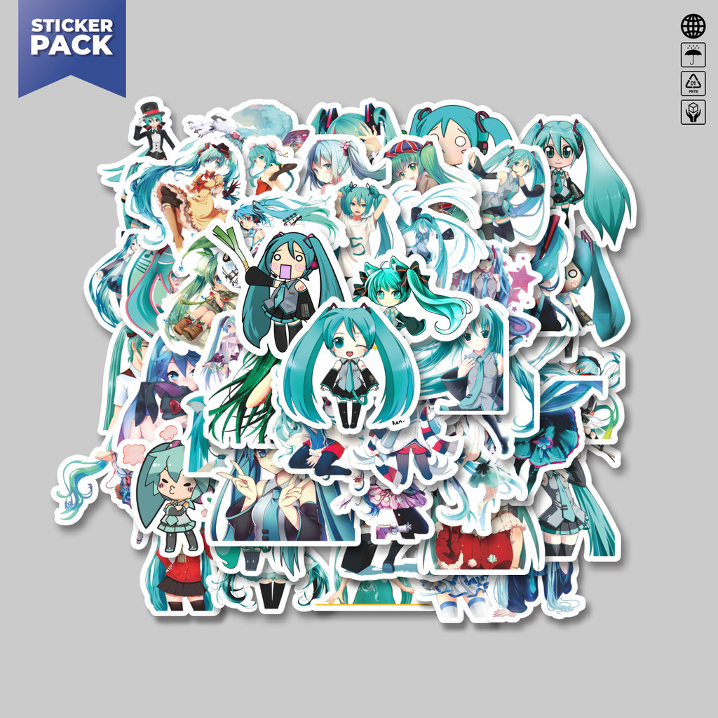 

[100PCS]Stiker Pack Stiker Music Series Hatsune Miku Mix 1 Aesthetic Vinyl Anti Air Dekorasi Sticker Laptop Buku Journal Koper Helm Casing HP Gitar Helm Skateboard
