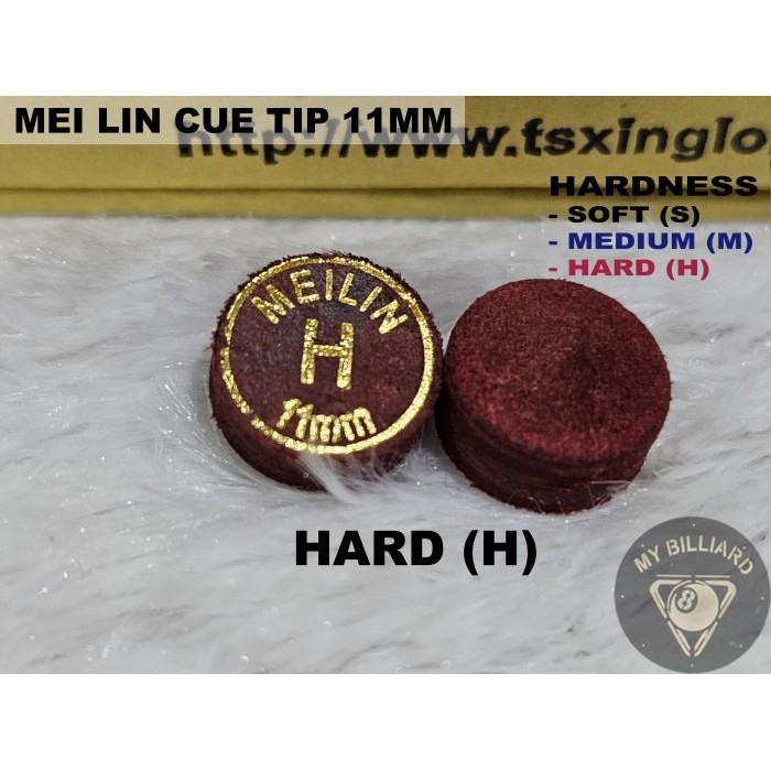 

^_^ Meilin Black Cue Tip - 11mm Soft Layer Kepala Stick Billiard Mei Lin - Hard (H) V$