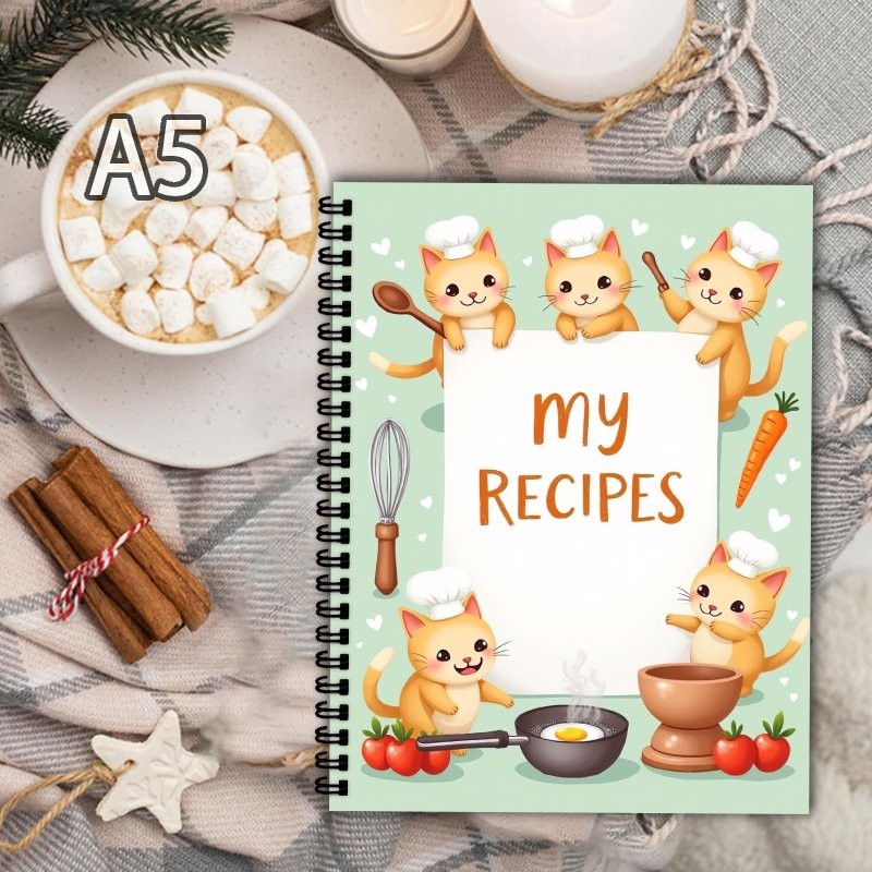 

A5 Recipe Spiral Notebook,favorite recipe journal,A cookbook suitable for home cooking and chefs,ideal gift for food lover