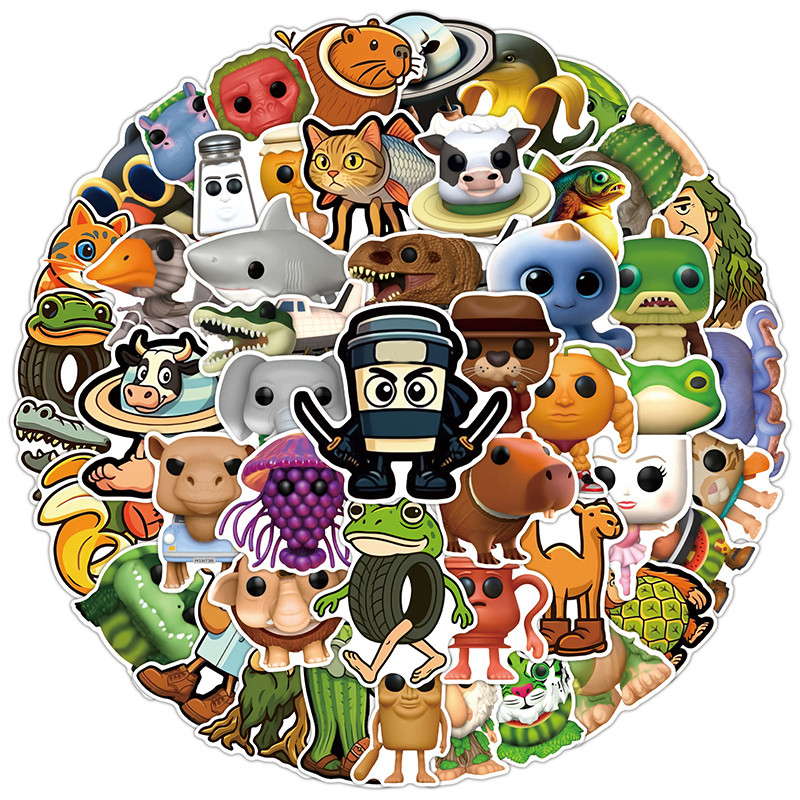 

500pcs/Roll Italian Brainrot Stickers Tung Tung Tung Sahur Abstract Sealing Sticker Laptop Phone Skateboard DIY Notebook Decals