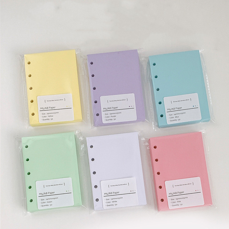 

M5 5Holes 50 Sheets Colorful Loose Leaf Notebook Refill Spiral Binder Inner Page Weekly Monthly To Do Inside Paper Stationery