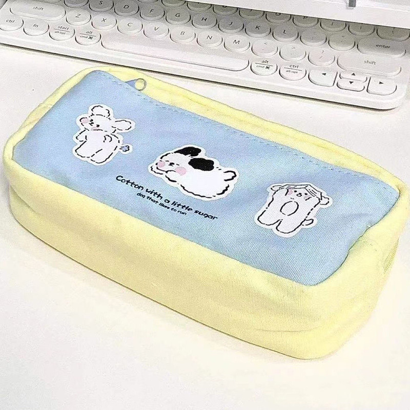 

Cartoon Pencil Case Cute Pencil Bag Large Capacity Canvas Pen Pouch Stationery Storage For School Supplies Student Gift